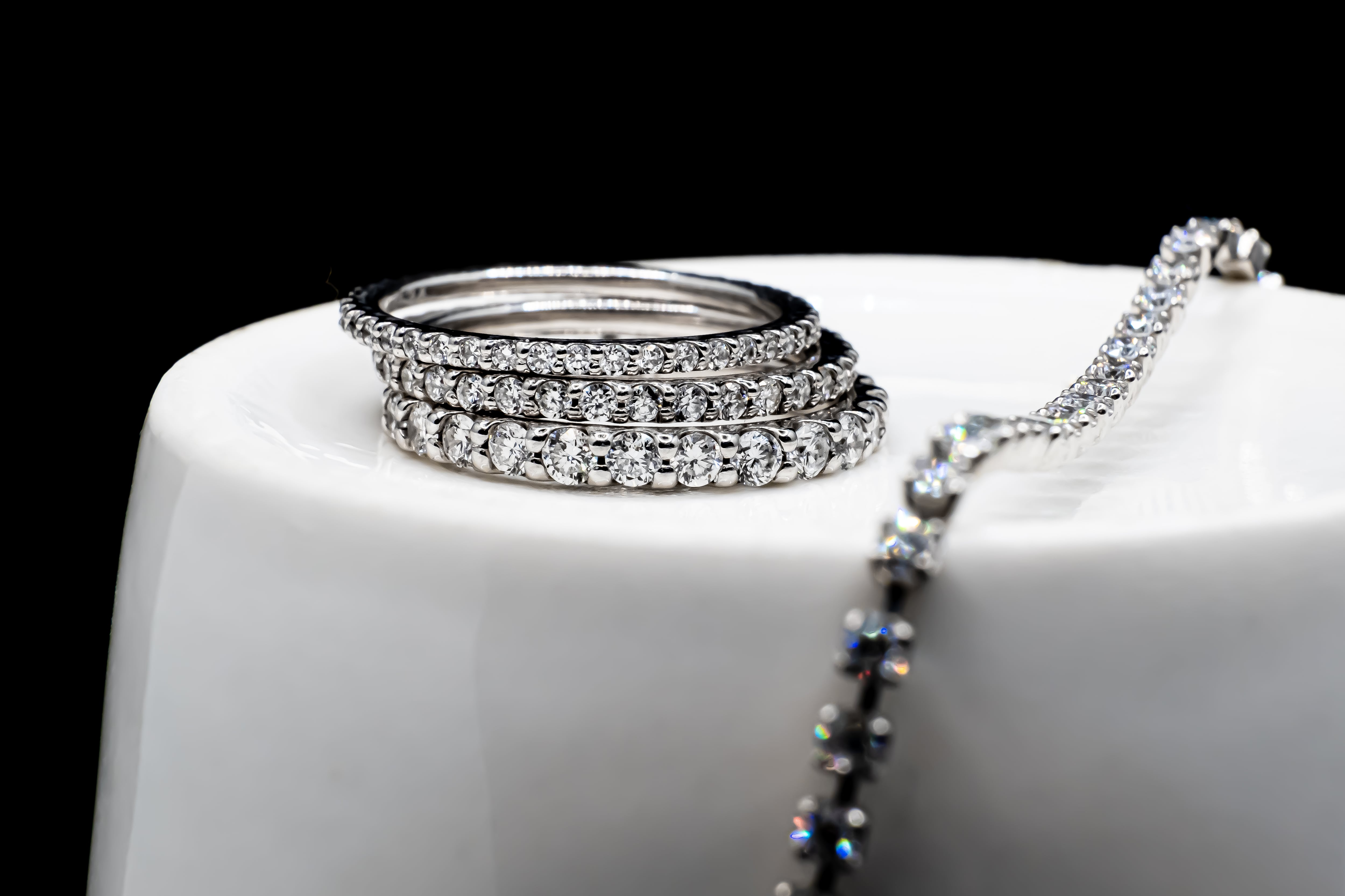 9号15号の計2点　ダイヤ　指輪　リング　フルエタニティ　シルバー　2mm Full Eternity Ring2.2mmフルエタニティリング2.2mm｜ラボグロウン