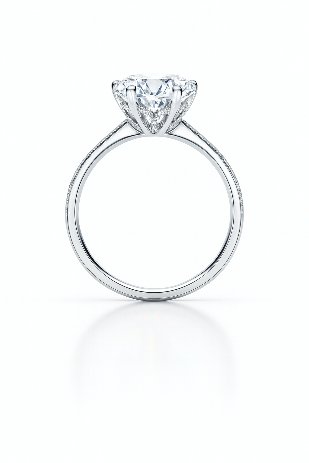 Round brilliant milgrain pave