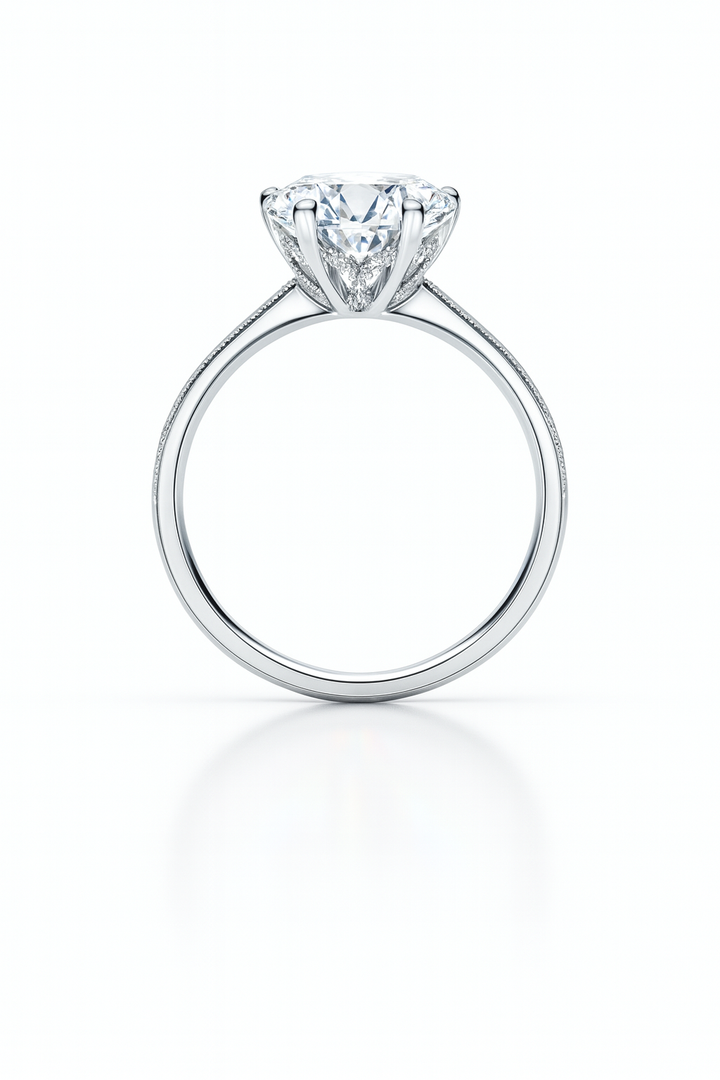 Round brilliant milgrain pave