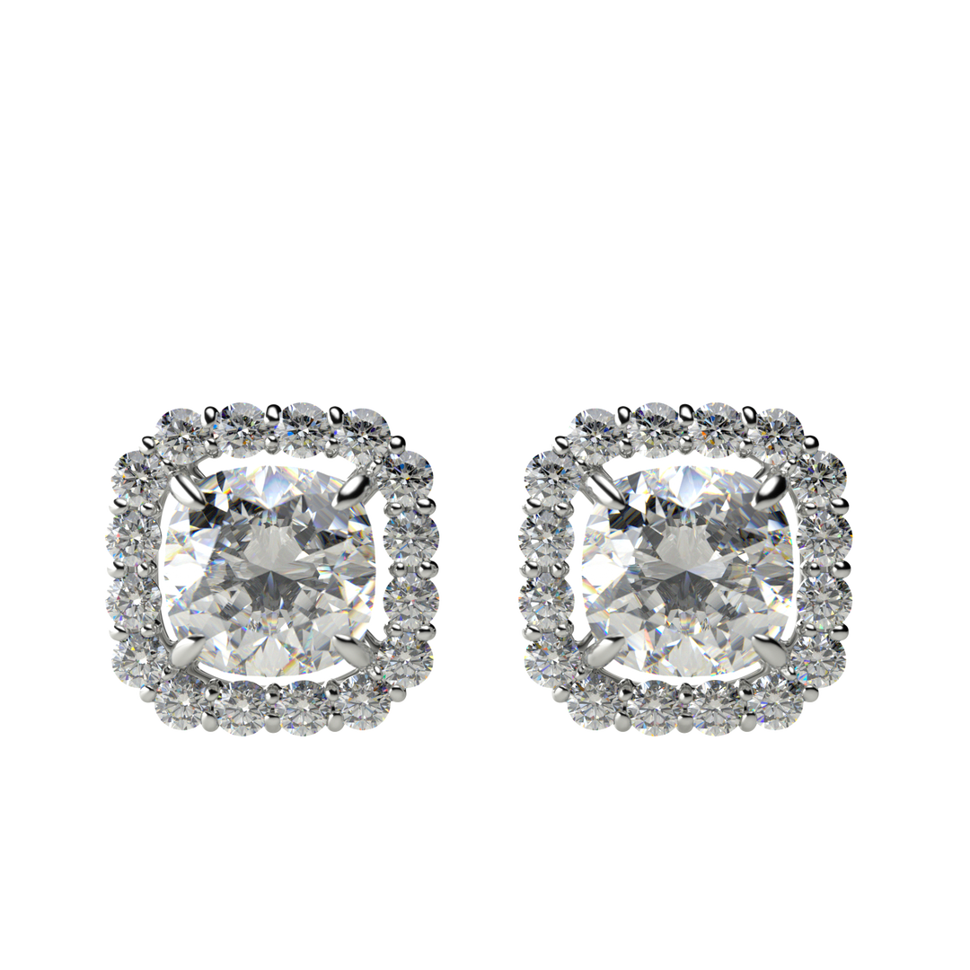Cushion Halo 0.5ctEarrings/クッションカットヘイローピアス0.5ct